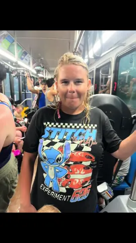 A post by @logandurrance12 on TikTok caption: I told her we shouldn’t have taken the bus today lol #dadsoftiktok #disney 