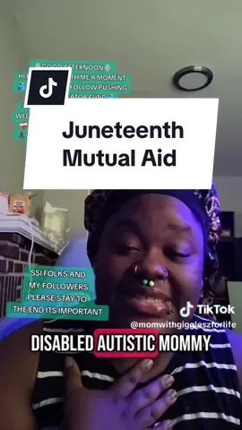 A post by @operationolivebranch on TikTok caption: Stitch with  @SHAREFORSAFETYPLEASE👩🏿‍🦽 and TYSM to @Chris for getting this family on our #fyp  #juneteenth #mutualaid #actuallyautistic #mom 