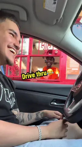A post by @yaboyywill on TikTok caption: Best reaction ever 😭😭 #fyp #viral #drivethru 