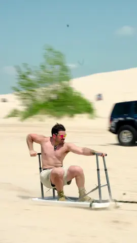 A post by @frankielapenna on TikTok caption: Bro set a new speed record for picnic tables. @WILLO #sledding #gyat #silverlakesanddunes #hellyeah #america 