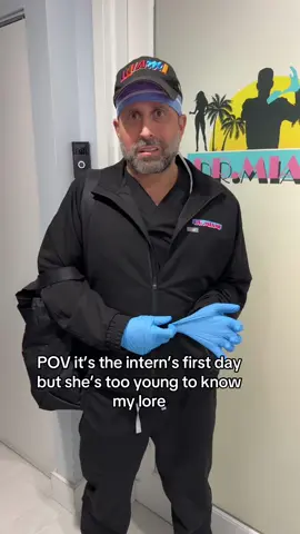 A post by @therealdrmiami on TikTok caption: She’s just a gen z baby 🥹 @wearfigs #FIGSAmbassador