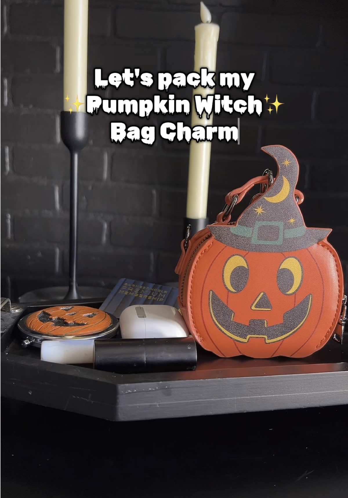 A post by @backstitchbruja on TikTok caption: Bag Charms drop ✨FRIDAY✨ link in bio #backstitchbruja #spooky #vintagehalloween