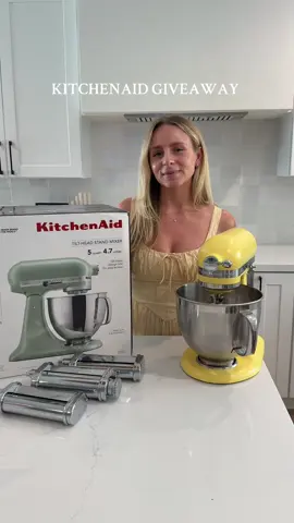 A post by @alessandrabrontsema on TikTok caption: KITCHENAID GIVEAWAY FOR TWO OF MY FOLLOWERS!!  Can’t believe there are 500k of you here!! I’m so grateful 🥹🫶🏼  To enter:  - Follow on TikTok  - Follow on Instagram (you must be following in both)  - Like this video  - Tag a friend in the comments  I’ll be messaging the winners from my TikTok account in 1 week!! 🫶🏼🫶🏼🫶🏼 #giveaway #kitchenaidstandmixer #kitchenaid #pasta 