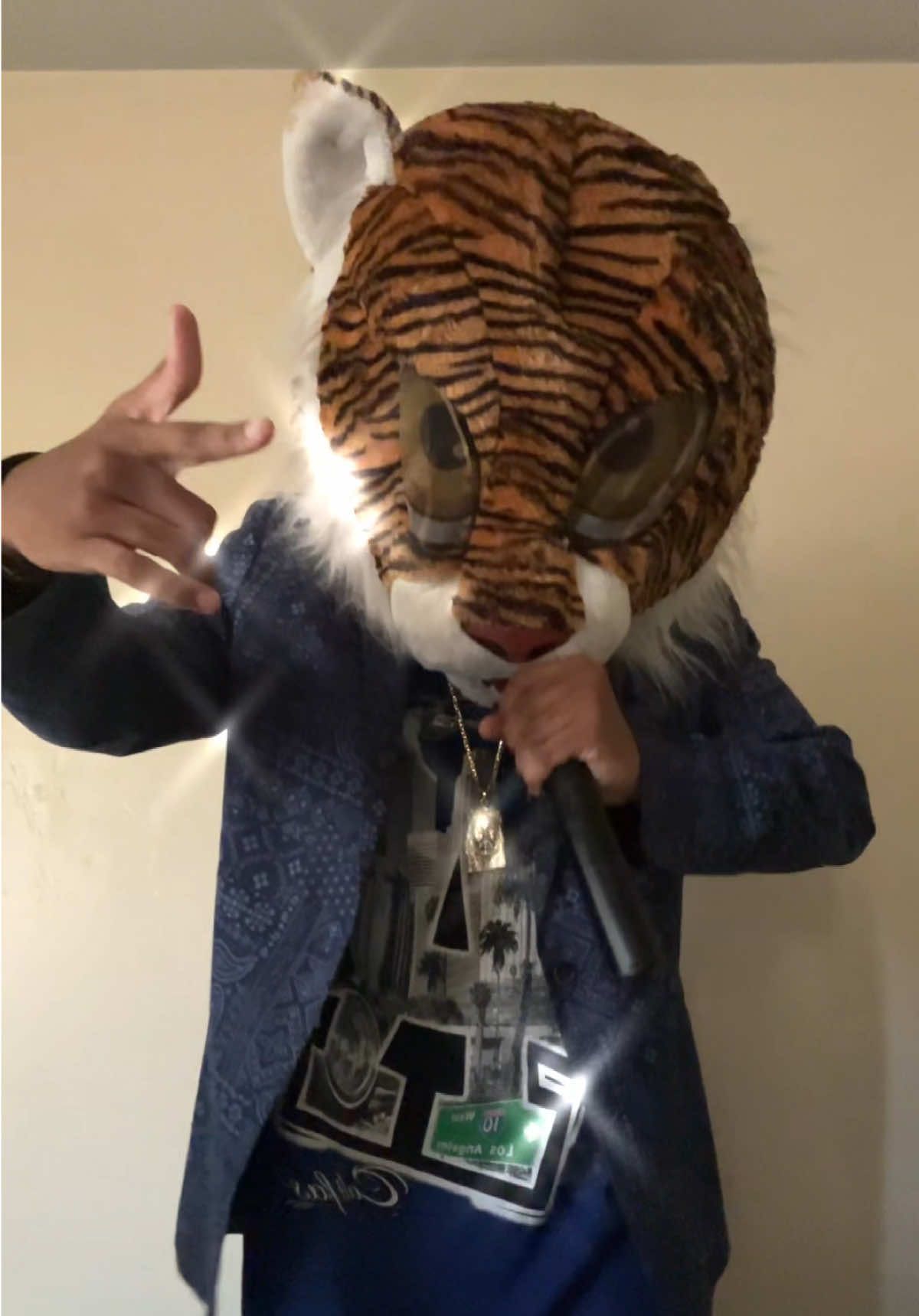 A post by @streetlifestags on TikTok caption: I’m Gonna Look Grrrreat!!!! 🐯  On The Show “Masked Singer” 🎤 🎭  #MaskedSinger #TigerMask  #MaskedSingerChallenge  #SouthLosAngeles 