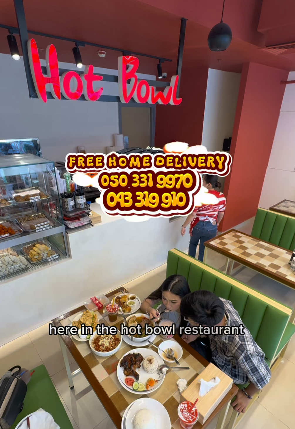 A post by @marcdanielbernardo on TikTok caption: BAGONG RESTAURANT SA KARAMA! MURA NA MASARAP PA?? 🤔😳 #HotBowlRestaurant #Karama #MarcDanielBernardo #Lynni #LYNNIxDANIEL 