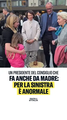 A post by @fratelliditalia on TikTok caption: La sinistra ha provato a delegittimare Giorgia Meloni come Presidente del Consiglio; non essendoci riuscita, ora tenta di farlo attaccandola come madre.