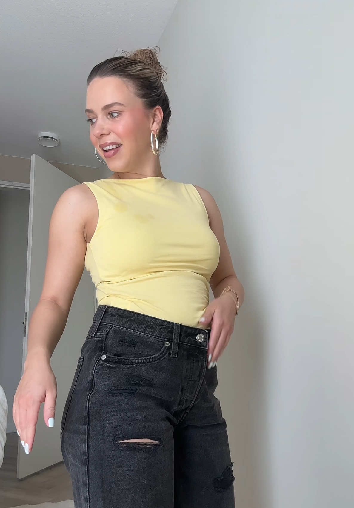 A post by @becurlybylaura on TikTok caption: Get ready with me mom edition💛
