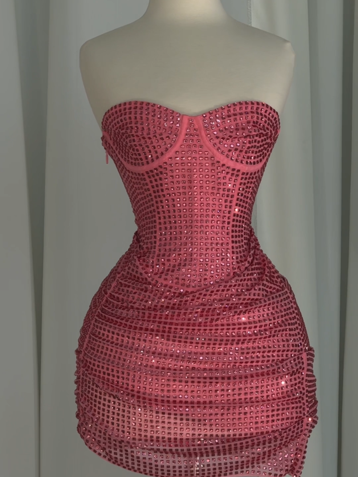 A post by @ohpolly on TikTok caption: Your dream birthday look with our Azelie dress in Watermelon...✨ #ohpolly #outfitinspo #ohpollydress #formaldress #dreamdress #promdress #sparkle #embellished