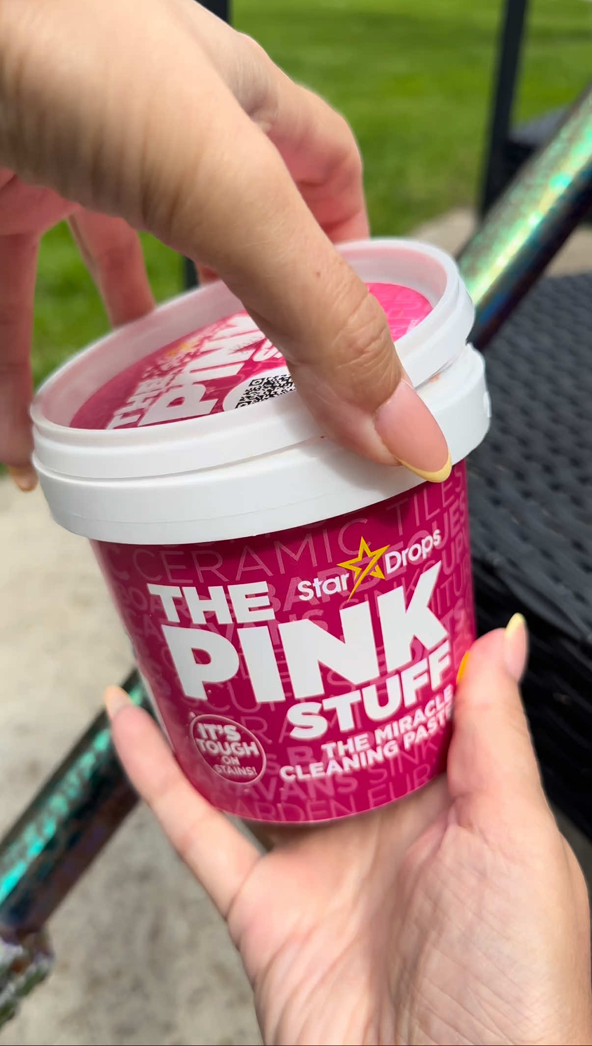A post by @cleanwithpinkstuff on TikTok caption: Because nobody wants a rusty scooter in a heatwave, right?! 🛴🔥💞 Rust don’t stand a chance with The Pink Stuff Paste 💪🏼✨ 📽️👉🏼 @Kayleigh Taylor  #cleaning #CleanTok #cleaningmotivation #thepinkstuff #pinkstuff #summerready #transformation #rustremoval 