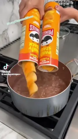 A post by @temptaetiontv on TikTok caption: #Stitch with @Enzo Villacis Nearly threw my phone…#foryou #food #reaction #pringles 