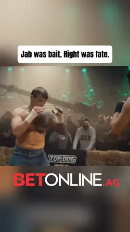 A post by @mma_mixup on TikTok caption: Jab was bait. Right was fate. #bareknuckleboxing #Respect #ko 