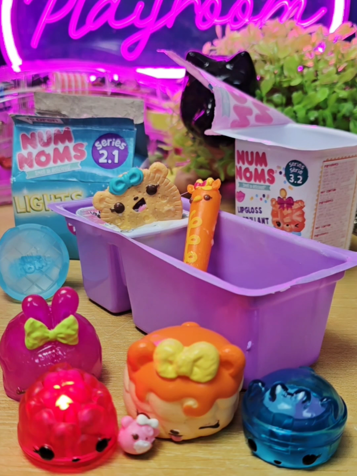 A post by @asmrplayroom on TikTok caption: Mini NumNoms Haul Unboxing!  #asmr #numnoms #unboxing #nostalgia #cookieswirlc 