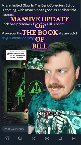 A post by @allhallowscleave on TikTok caption: Replying to @agnes⭐️ THERES ANOTHER BOOK OF BILL?!? #fyp #BookTok #book #bookofbill #billcipher #gravityfalls #horrortok 