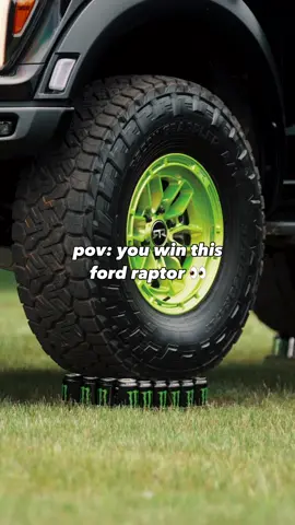 A post by @monsterenergy on TikTok caption: Your summer just got that much better 💨 #MonsterMayhem  Hit the link in bio to enter into the Summer of Monster Mayhem Sweepstakes for a chance to win this 2025 Ford Raptor built by @Vaughn Gittin Jr and @RTR Vehicles.