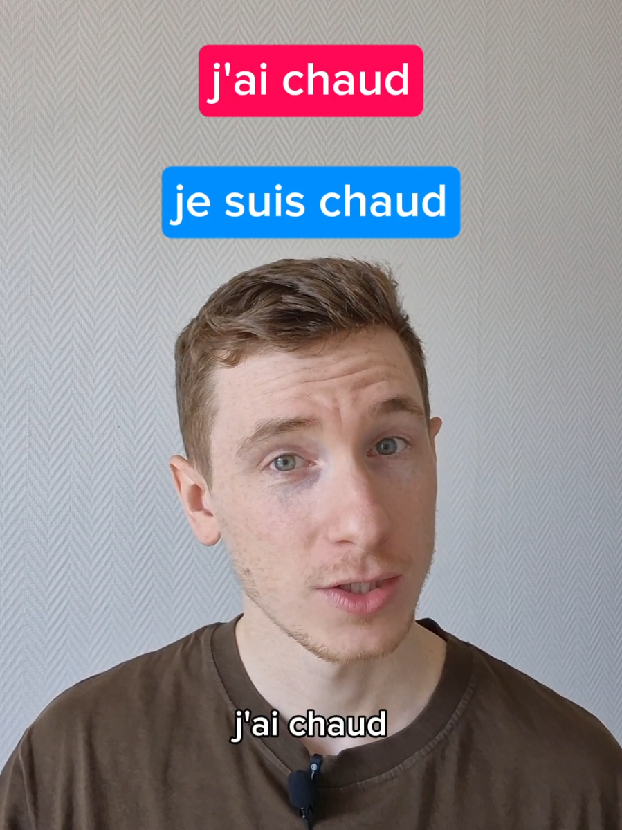 A post by @elmartino_french on TikTok caption: je suis chaud vs j'ai chaud en français #education #language #apprendrelefrançais #learnfrench 