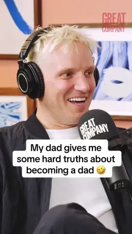 A post by @greatcompanypodcast on TikTok caption: “There’s the anxiety back” 🤣 my dad Nick didn’t hold back about the realities of parenthood and how it will affect mine and Sophie’s relationship! Search ‘Jamie & Nick Laing Great Company’ on YouTube, Spotify and Apple @jamie #parentingtips #pregnancy #greatcompany #jamielaing 