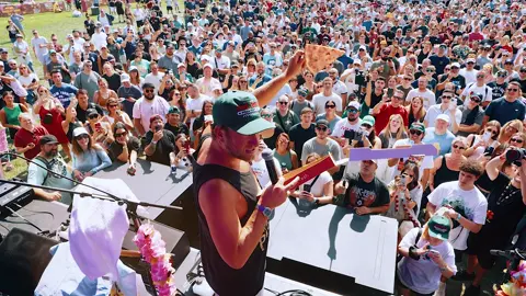 A post by @stoolpresidente on TikTok caption: 3rd Annual One Bite Pizza Fest Tickets now on sale.  Quite simply the best of the best pizzerias in the world all in one spot.    Thank you to all the pizzerias who agreed to take part in this wonderful celebration of pizza.  Hope to see you in NYC Sept 13. Link in bio. 