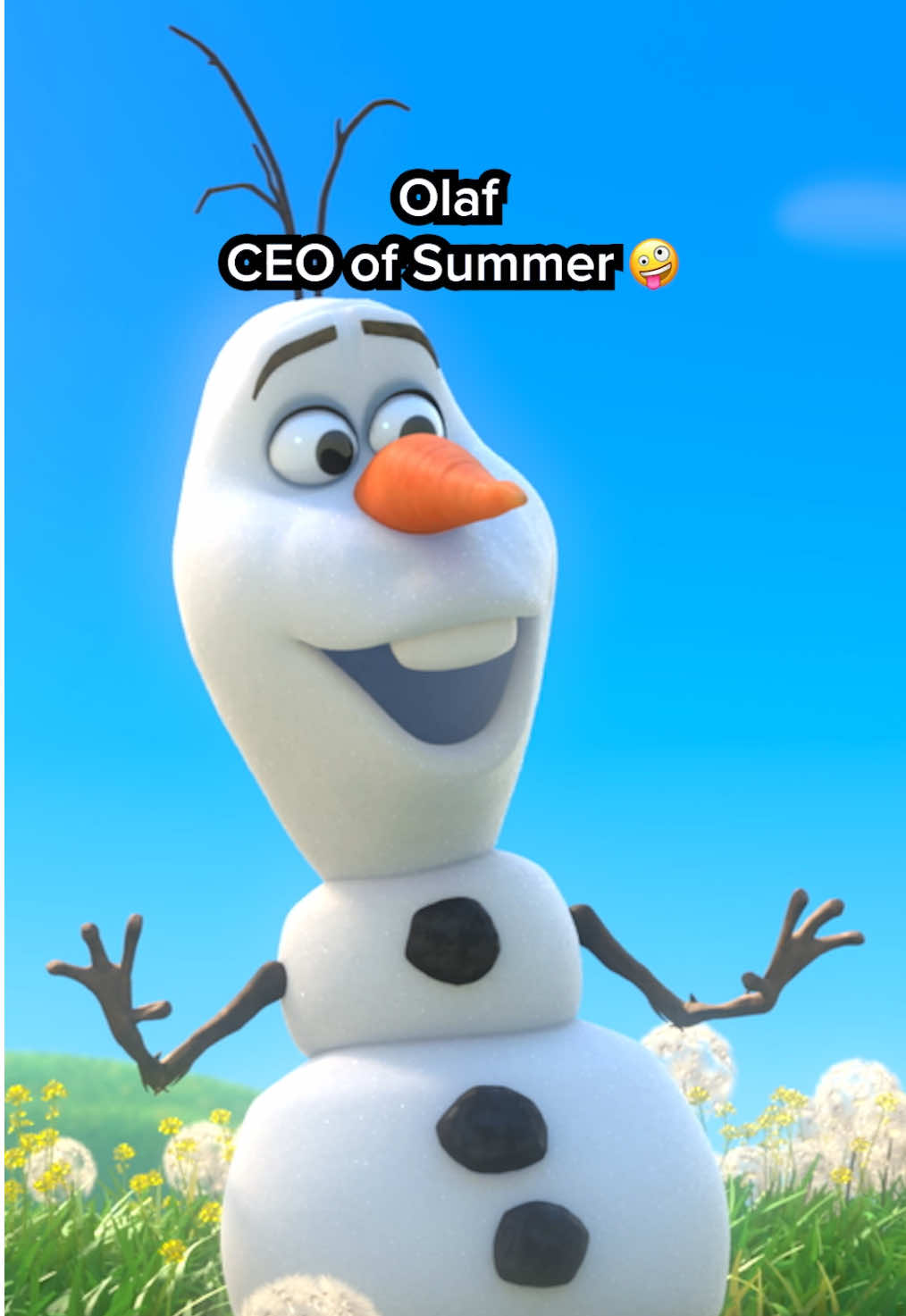 A post by @disneyanimation on TikTok caption: Happy first day of summer! Anybody have eyes on Olaf? 👀 #Frozen is streaming on #DisneyPlus 