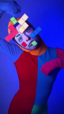 A post by @endomarf on TikTok caption: Somebody dance with me pls #blockblast #hungrystudio #makeup #artmakeup #cosplay 