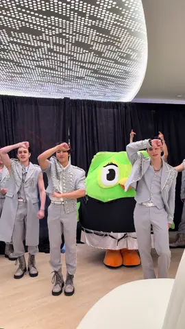 A post by @duolingo on TikTok caption: #ChkChkBoom Challenge 🎯 w/ @Duolingo #duolingo #듀오링고    #StrayKids #스트레이키즈 #ATE #ChkChkBoom #dominATE_NEWYORK #YouMakeStrayKidsStay @Stray Kids 