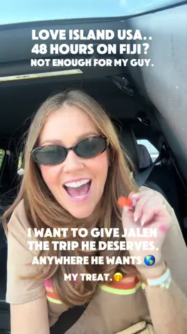 A post by @itsmaureenkelly on TikTok caption: @elite.brown if you are watching this.... I want to give you an international trip redo!! Let’s get Jalen his second passport stamp (for more than 48hrs) - where should we send him and a plus one?! 🤍 #LoveIsland #loveislandusa #loveislandseason7 @Love Island USA 