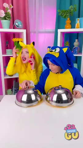 A post by @123gohouse on TikTok caption: The Great Sonic vs. Pikachu Cake Battle #hacks #funn #creative #funnyvideos 