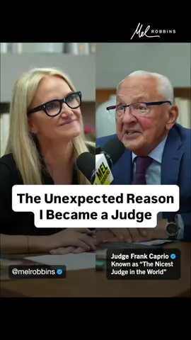 A post by @melrobbins on TikTok caption: "America's Nicest Judge," @Judge Frank Caprio is sharing the unexpected reason he became a judge. Judge Caprio joined me for an episode of The Mel Robbins Podcast where he is sharing a masterclass on how to live with more courage, clarity, and kindness. This episode drops Monday, June 23rd! 🎧 "Once You Learn THIS, You Will Never Be the Same (Life Lessons From an 88 Year Old)" #melrobbins #frankcaprio #nicestjudge #lifelessons