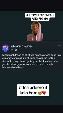 A post by @munayusufabdi on TikTok caption: #greenscreen please guys talk about this post about it. They want us to forget about these girls JUSTICE FOR FARAH AND FIHIMA #fyp #somalitiktok #somalitiktok12 #somali #fypage #fyp #fyp #fyp #fyp #fyp #fyp #fyp 