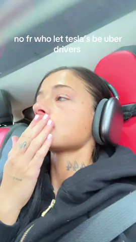 A post by @she444keeps on TikTok caption: honestly who buys a tesla🤮 #fypシ 