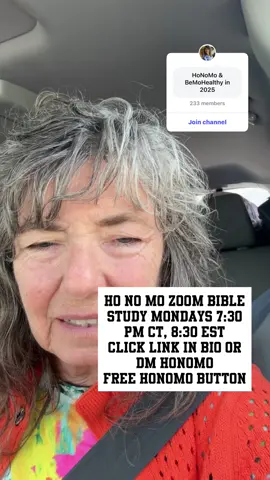 A post by @sistercindyforreal on TikTok caption: HO NO MO Zoom Bible Study Mondays 7:30 PM CT, 8:30 EST  click link in bio or DM HoNoMo FREE HONOMO BUTTON #sistercindy #honomo #honomo#BIBLESTUDY #sistercindybiblestudy  #honomorevolution #sisterCindy #saveZ #Jesus #CMUSA #comingtoyourcampus #Gospel #investineternity #brojed #whereissistercindy #bemohealthy #healthyhonomo #demure #cutsey #mindful #respectful