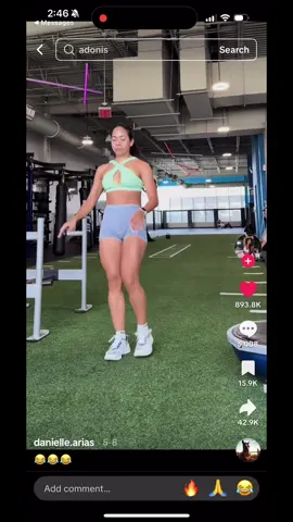 A post by @thejoeyswoll on TikTok caption: And that’s how I met your mother! 🤣 #gymtok #gym #fyp @danielle.arias 