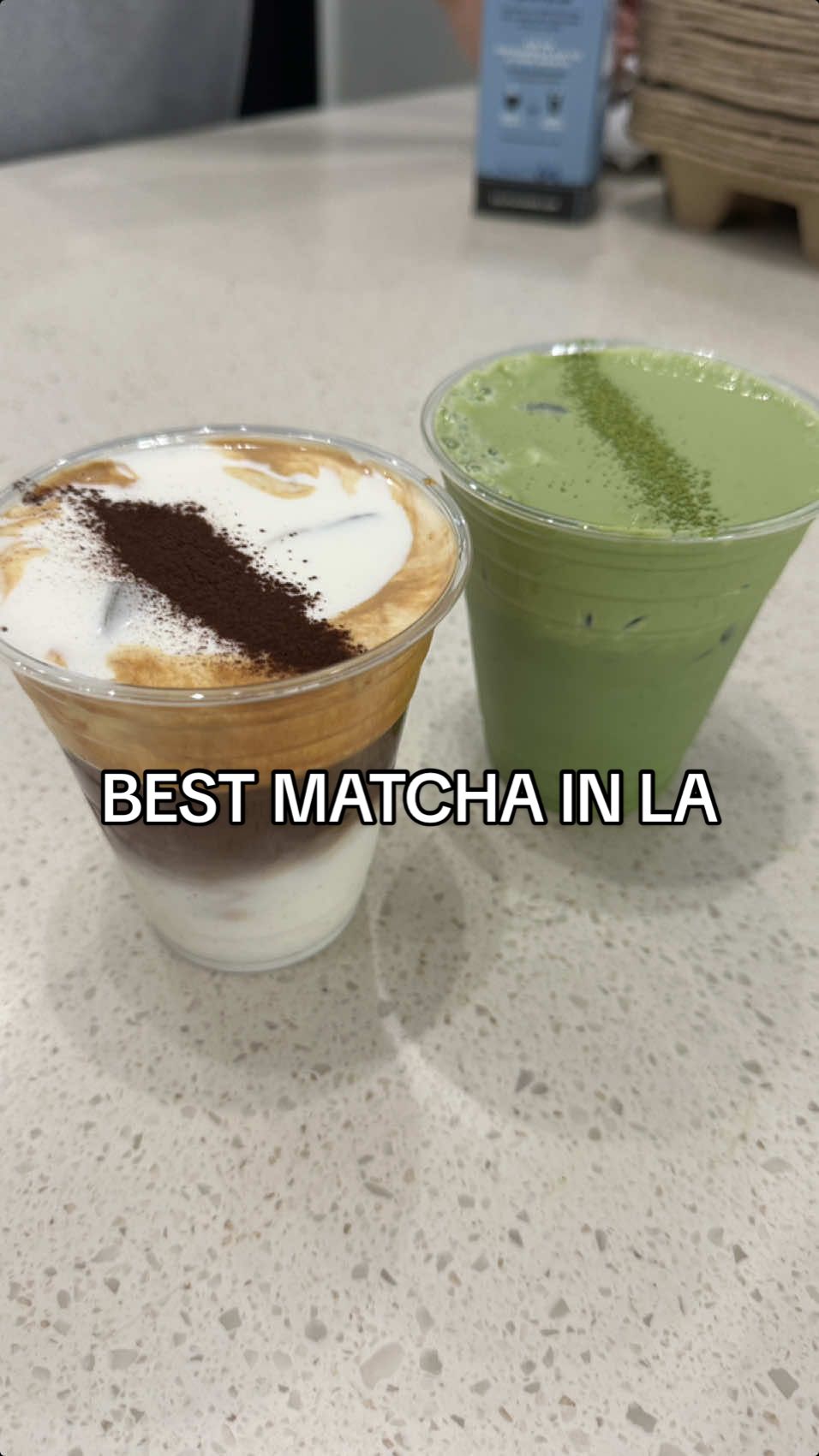 A post by @fitwsis on TikTok caption: 📍Stagger Coffee | Koreatown, Los Angeles  Double Matcha & the Cream Cap Coffee🍵☕️ definitely worth the hype! #staggercoffee #matcha #creamtopcoffee #icedcoffee #matchalatte #laeats #lafoodie 