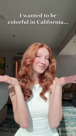 A post by @melissabecraft on TikTok caption: So excited to be in California for @VidCon! Wanted to wear color this week. Which is best?!? 💛💙🩷💜  #vidcon #fashion #SummerFashion 