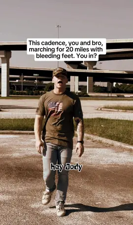 A post by @jonathanmichaelfleming on TikTok caption: Moleskin required. Song Name: Hey Jody (I Wonder) Album: Cadences Volume 4. . 🎧💿 All the cadences are available to listen to via hard copy CDs and are out on your favorite music service. You can find a Iink to all of the above on my profiIe. 👕 The shirt/hat I’m wearing and other merch are also available using the same Iink. #jonathanmichaelfleming #military #heyjodycadence #militarycadence