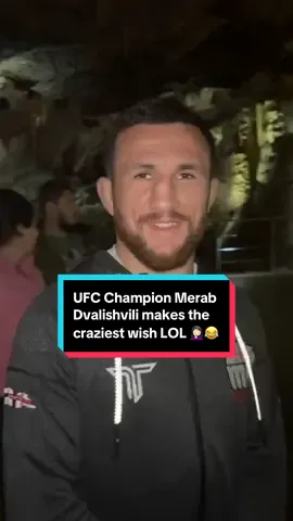 A post by @ninadrama on TikTok caption: UFC Champion Merab Dvalishvili makes the craziest wish LOL #UFC #ufc316 #merabdvalishvili #ninadrama #kickboxing #boxing #muaythai #muaythaifighter #muaythaifighter #taekwondo #jiujitsu #brazilianjiujitsu #jiujitsugrappling #jiujitsulifestyle #wrestling #wrestlingtiktok #wrestlingtok #fit #Fitness #grappling #karate #boxing #judo #seanomalley #georgia #georgian #tbilisi 
