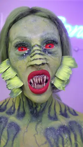 A post by @zombae.undead on TikTok caption: something from the lagoon 👀🐍 #sfx #horror #makeup #horrorlook