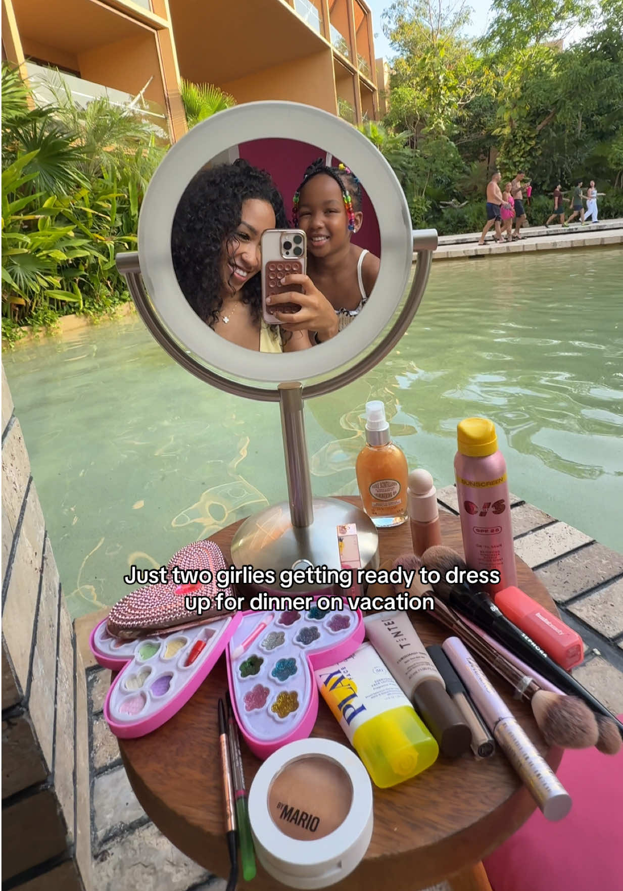A post by @jaylabrenae5 on TikTok caption: My mini me🎀💕 I’ve loved every second of this vacation✨ @tarte cosmetics  @Supergoop  @livetinted  @ONE SIZE BEAUTY  @NARS Cosmetics  @Rare Beauty  @Hourglass Cosmetics  @makeupbymario  @Patrick Ta Beauty  #GWRM #vacation #momanddaughter 