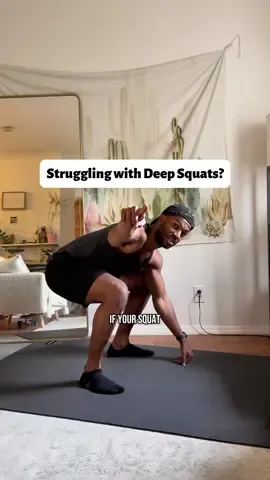 A post by @onedariuswilliams on TikTok caption: Squat deeper with these 3 exercises.  • 90/90 Hip Rotations • Goblet Squat w/Kettlebell • Elevated Squat #deepsquat #squatchallenge #squats #mobility #fyp 