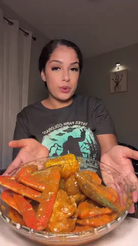 A post by @leiahwithdacamry on TikTok caption: i know a seafood boil hates to see me coming 🤣 this was sooo good #seafood #seafoodboil #crab #foodtiktok #mukbang #creatorsearchinsights 