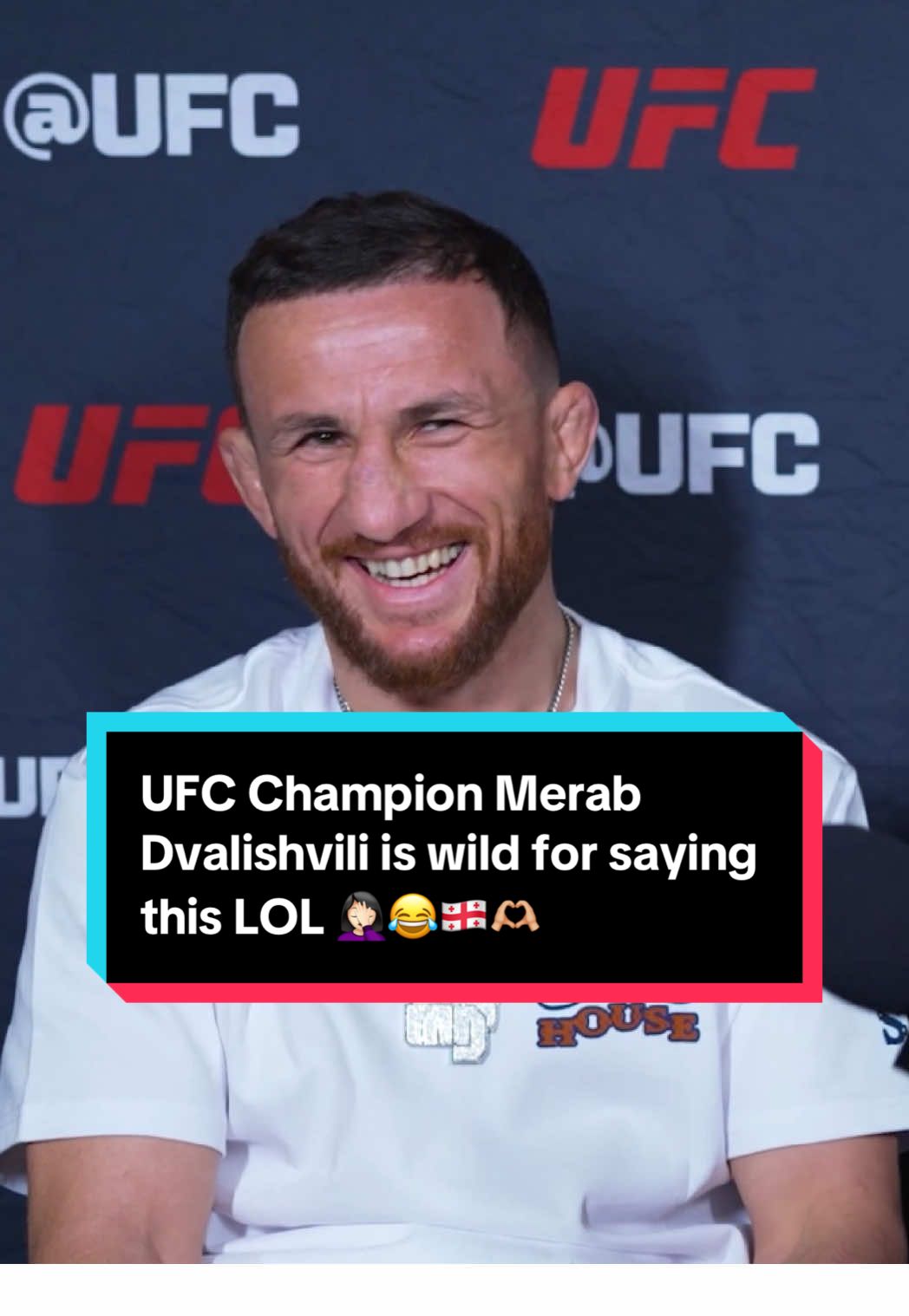 A post by @ninadrama on TikTok caption: The funniest thing UFC Champion Merab Dvalishvili has done to get out of a date LOL #UFC #ufc316 #merabdvalishvili #ninadrama #kickboxing #boxing #muaythai #muaythaifighter #muaythaifighter #taekwondo #jiujitsu #brazilianjiujitsu #jiujitsugrappling #jiujitsulifestyle #wrestling #wrestlingtiktok #wrestlingtok #fit #Fitness #grappling #karate #boxing #judo #seanomalley #georgia #georgian #tbilisi 