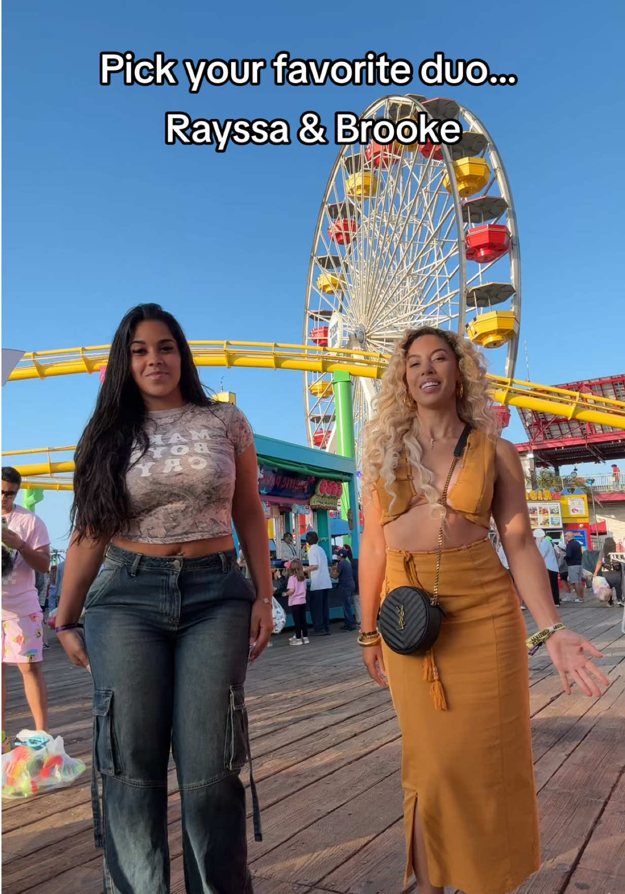 A post by @brookeashleyhall on TikTok caption: The Beverly Halls x @The Trench Family take the Santa Monica Pier 🤍