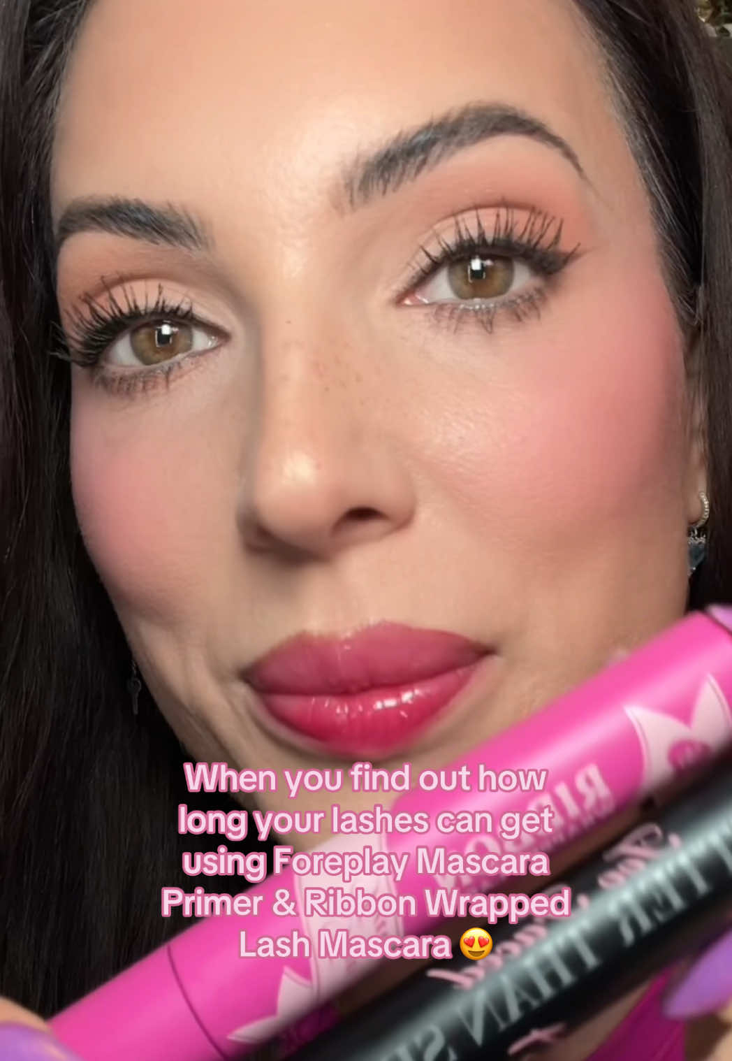 A post by @toofaced on TikTok caption: Lashes = officially upgraded 👁️✨ Start with Better Than Sex Foreplay Primer for a lifted, curled base that looks effortlessly put together 💅🏽 Then layer on Ribbon Wrapped Lash Mascara for next-level length and clean, clump-free definition 💥🎀 Shop both now on TikTok Shop 🛍️📲 #toofaced #tcrueltyfree 