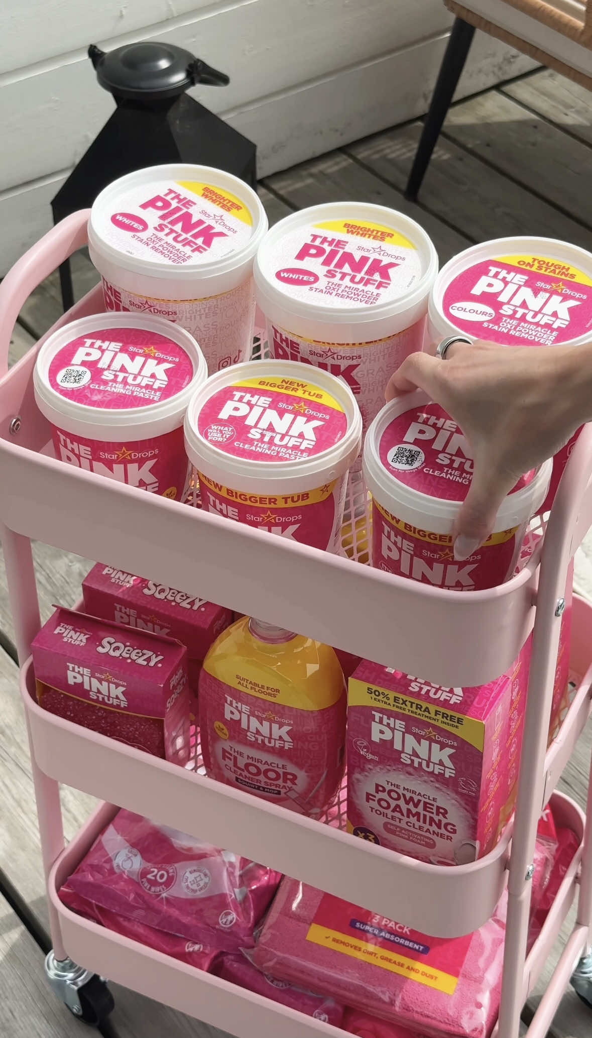 A post by @cleanwithpinkstuff on TikTok caption: Bringing the pink power outside because summer is officially here — and grime doesn’t stand a chance with The Pink Stuff 🤭💖💪☀️ 🎥: @cleaningwithida @Shannon @Ellinor ✨🏡🫧 @Beckie  #thepinkstuff #pinkstuff #cleantok #cleaning #cleaningmotivation #cleaninghacks #summerready #outdoorcleaning 