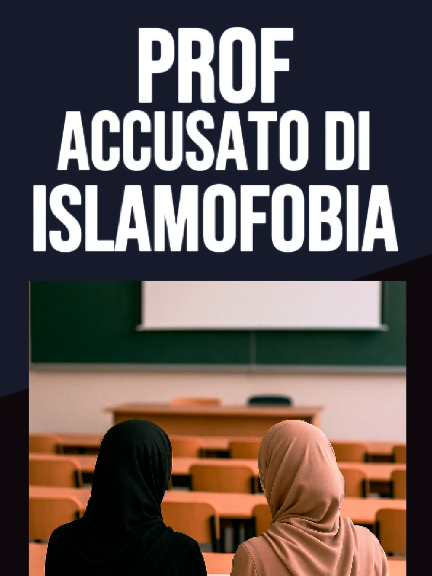 A post by @sardonesilvia on TikTok caption: Incredibile in Belgio: prof accusato di islamofobia perchè chiede agli studenti di tenere le orecchie visibili per evitare copiature e suggerimenti. #professore #università #islamismo #belgio #bruxelles