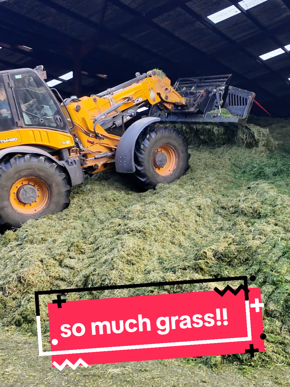 A post by @farmtheoryni on TikTok caption: honestly can't believe how full the pit is. 😳 YT video will be tomorrow morning, I havnt had time to edit it today with that monster pit to seal! #silage #farming 