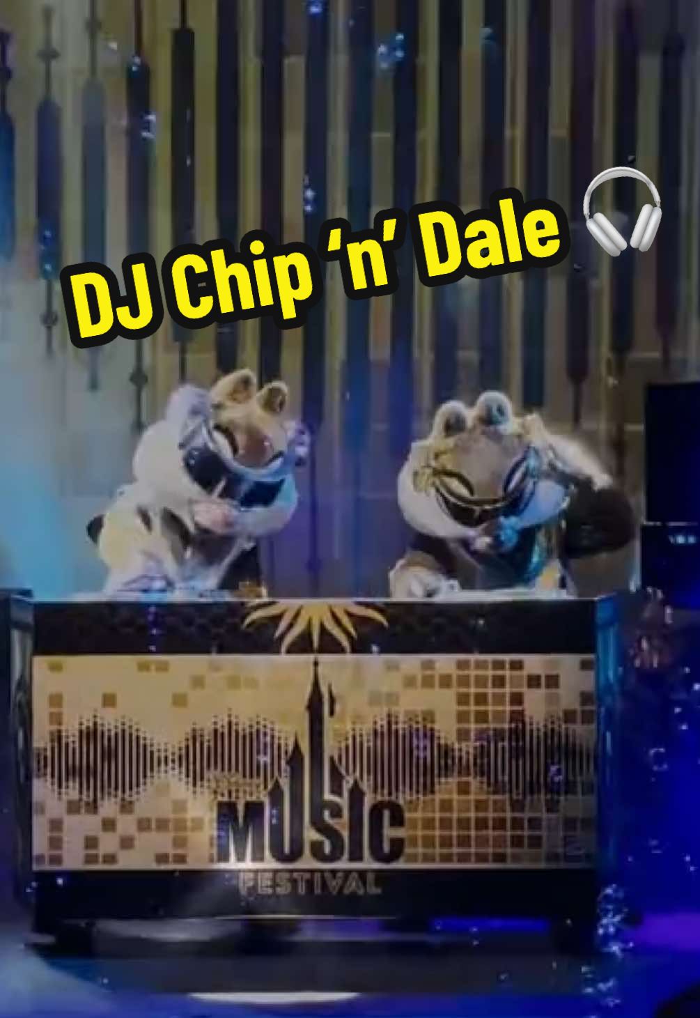 A post by @disneyparks on TikTok caption: Let us hear you SQUEEEEEEEAK! 🎧 Experience the musical extravaganza, Disney Music Festival, now through September 7 at @DisneylandParis! 🎶 #DisneyParks #DisneylandParis #ChipnDale #ChipandDale