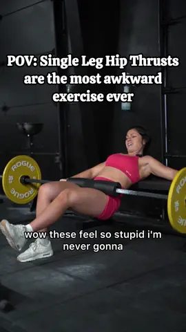 A post by @fit.with.alena on TikTok caption: How to Modify Single Leg Hip Thrust to a B-Stance Hip Thrust 🍑 Comment “COACHING” to work with us 👇 #hipthrust #singleleghipthrust #bstancehipthrust #legday #legdayworkout #legdayroutine #humblingexercises #gymtips #gymtipsforwomen 