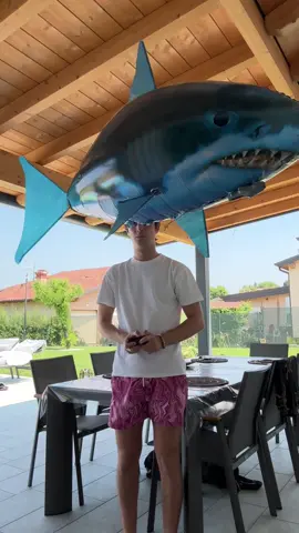 A post by @mattiastanga on TikTok caption: SCUSATE NON POSSO✨ #pesce #gioco #divertente #squalo #piscina #ridere #ragazzi #perte #neiperte #viral