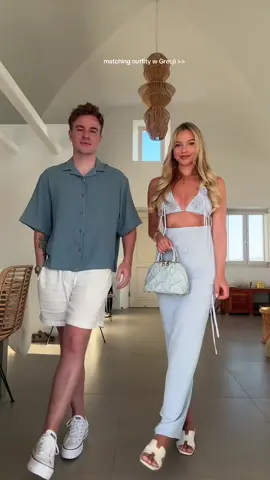 A post by @ on TikTok caption: Summer together ☀️🐚🌺 || Takie stylizacje mieliśmy na nasze greckie kolacje! 🇬🇷 Która najbardziej Wam się podoba? 1-5