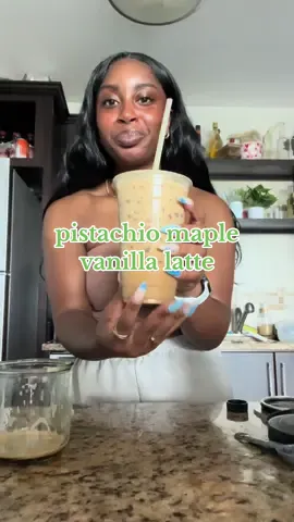 A post by @kmaeleee on TikTok caption: HAPPY SATURDAY! Make coffee with me! My favorite iced latte recipe using the nespresso pistachio vanilla pods! #nespressopods #nespressorecipes #icedlatterecipe 
